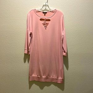 Cut out neck mini dress or tunic shirt.